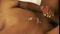 indian wife video: Smoking hot Indian housewife gets cummed on her belly