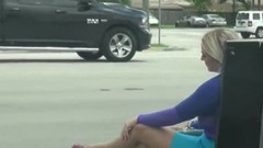 pick up video: Nympho wet hot milf hunter bus stop mom gets picked up
