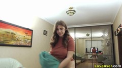 chubby teen video: Busty chubby teen squirts everywhere with her lovense lush