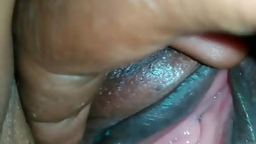 asian and indian video: Desi auntie's wet panty and juicy pink pussy closeup fingering