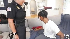 cop video: Sexually Excited blond police lady is having hardcore sex with a gracious, ebony man, Lil D