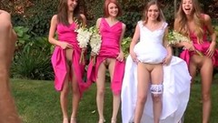 bride video: Young Bride And Her Bridesmaids Show Their Pussies