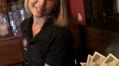 czech voyeur video: Gorgeous Blonde Bartender is Talked into having Sex at Work