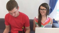 student video: Young Nerdy College Girl Needs To Squat On Jumbo Penis