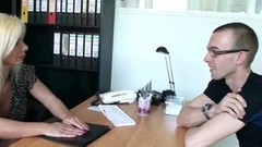 job interview video: German Mature Seduce Young Boy to Fuck at job interview