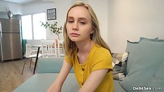 adorable video: Adorable, blonde babe with small tits is fucking her landlord to pay the rent for the month