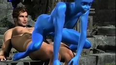 alien video: Human Fucking 3D Blue Alien Girl!