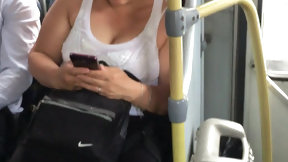 bus video: MILF tits bouncing on the bus