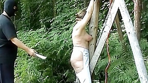 torture video: Tit Torture And Punishment Outdoors