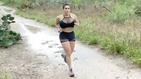 sweaty video: Rough Deep Anal Fuck after 5 miles trail run in a rainy day