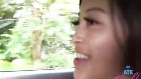 hawaiian video: Nice-Looking Exotic Gal on a date to Hawaii sucks and screws in car (roadside sex) Alexia Anders