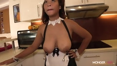 clamp video: Chubby & busty Asian maid Dana plowed by white boss