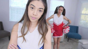 latina teen video: big ass teen - latina sis and her asian bff sharing my big d