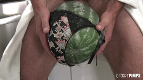 food video: Horny Blonde Hawaiian Gizelle Blanco Catches Her Husband Fucking A Watermelon
