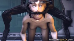 alien video: Lara Croft fucked by Xenomorph alien