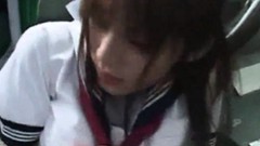asian school uniform video: Mako Higashio Asian teen in school uniform licks ass
