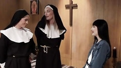 butthole video: Two sisters anal punished nun in some hardcore lesbian anal rimming and pussy licking
