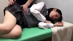 asian teen video: Japanese teen in schoolgirl uniform stripped
