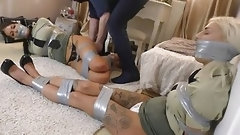 army video: Kinky ladies in military uniform seem to like rough sex games and a bit of bondage
