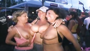 body painting video: Hot Biker Milfs Get Buck Nude At A Wild Rally