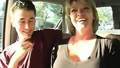 pick up video: Attractive blonde milf with a cute smile gets picked up on the street by a young stud