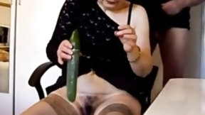 cucumber video: Cucumber play and blowjob
