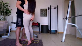gym video: Stunning MILF is undressed and fucked by a fitness instructor