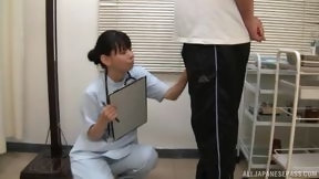 japanese nurse video: Japanese nurse giving her patient a good blowjob in the Hospital