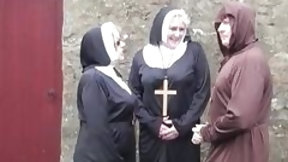 nun video: Dirty mature nuns Trisha and Claire Knight have kinky threesome