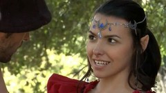 costume video: teen Elf cosplay girl gets pounded outdoor