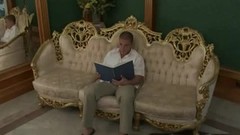 antique video: Naturally breasted brunette with sweet ass has sex on antique sofa