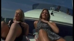 yacht video: Hot young Lucika and Monica gets tight holes fucked