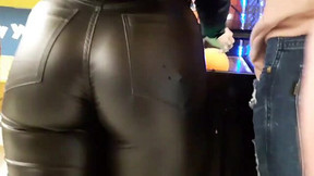 leather pants video: shiny pants