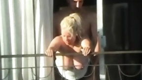 balcony video: sex and balcony (Voyeur get caught)