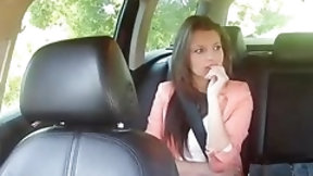 taxi video: Super sexy slim teen amateur Liona gets banged during a taxi ride