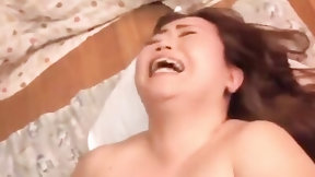 asian and black cock video: Asian BBW moans while being poked with that big black cock