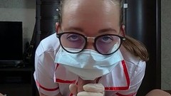 mask video: Very Horny sexy nurse suck dick and fucks her patient with facial