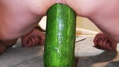 vegetable video: cucumber fast fucking my ass pov