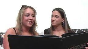 first time lesbian video: First time lesbian sex for a pretty girl