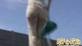 clothed pissing video: Wetting in public