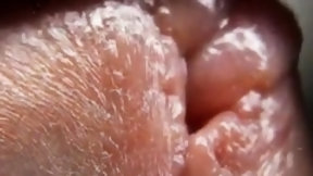 asian close up video: macro close up cumming on glass