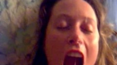 irish video: Joyful Irish slut wife sucks my dick and gets messy facial