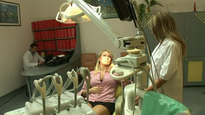 dentist video: Smoking Hot Blondes Have A Threesome In A Dentist Office