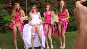 lesbian orgy video: Bride To Be and Her Three Bridesmaids