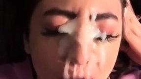 facial video: Pov homemade amateur facial cumshot and blowjob