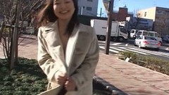 japanese outdoor video: Shameless Japanese slut Mana Iizuka shows her naked body on a street