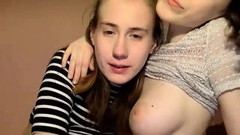 lesbian teen video: teasing guy with beautiful ass and lesbian sex on webcam