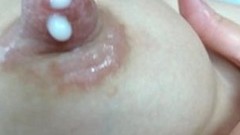 nipple play video: Licking my milky nipples