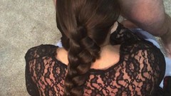 braids video: Bbw blowjob. Braided hair. Brunette wife