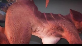 fur video: Wild Life Dragon Lesbo Love Red & Blue Scalie